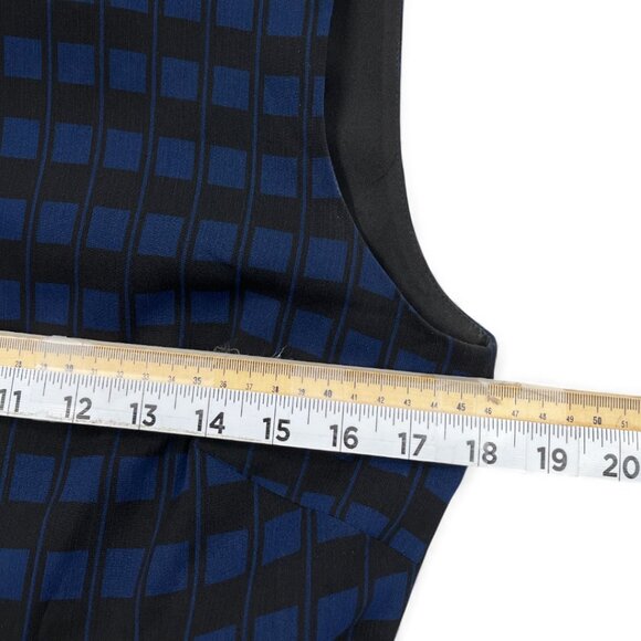 Club Monaco Pleated Tiered Blue Tartan Plaid Maxi Midi Dress Women's Size 4 - Picture 10 of 13